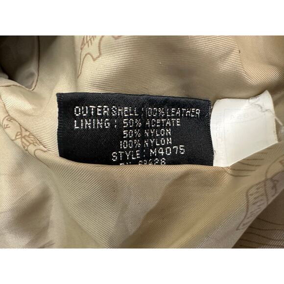 Vintage Brown Leather Bomber Jacket - Picture 9 of 10